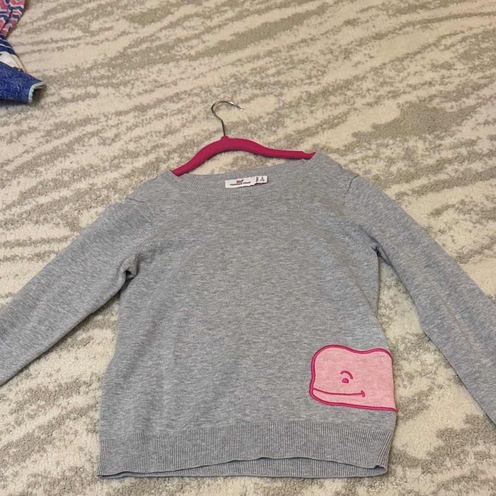 Vineyard Vines Gray Sweatshirt with Pink Whale